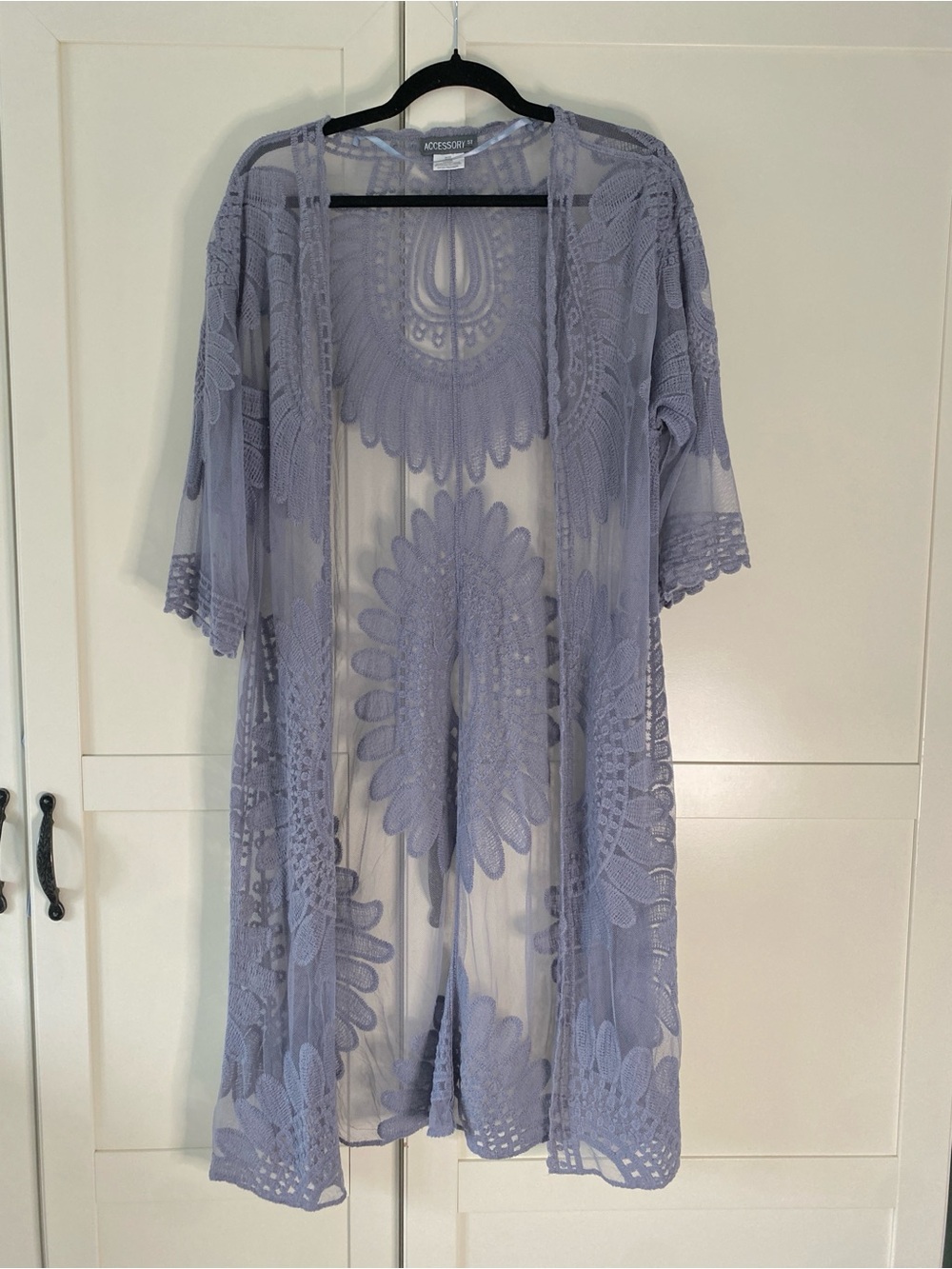 Accessorize Lavender Crochet Sheer Robe - Women’s Intimates